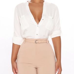 White Button Up/Down Top